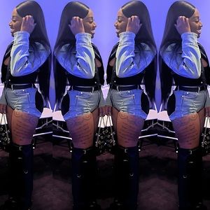 MUGLER DENIM SHORT SET